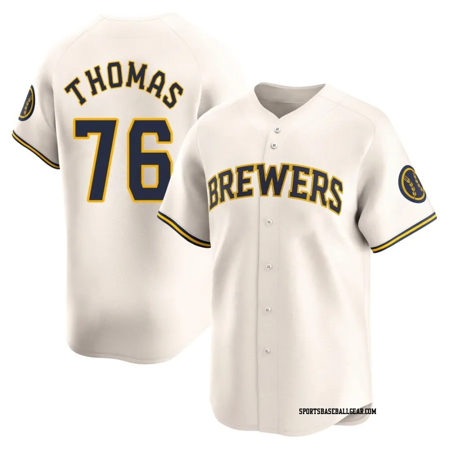 Connor Thomas Men's Milwaukee Brewers Cream Limited Home Jersey