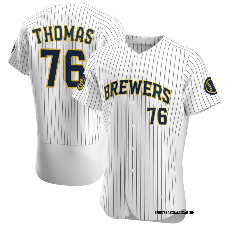 Connor Thomas Men's Milwaukee Brewers White Authentic Alternate Jersey