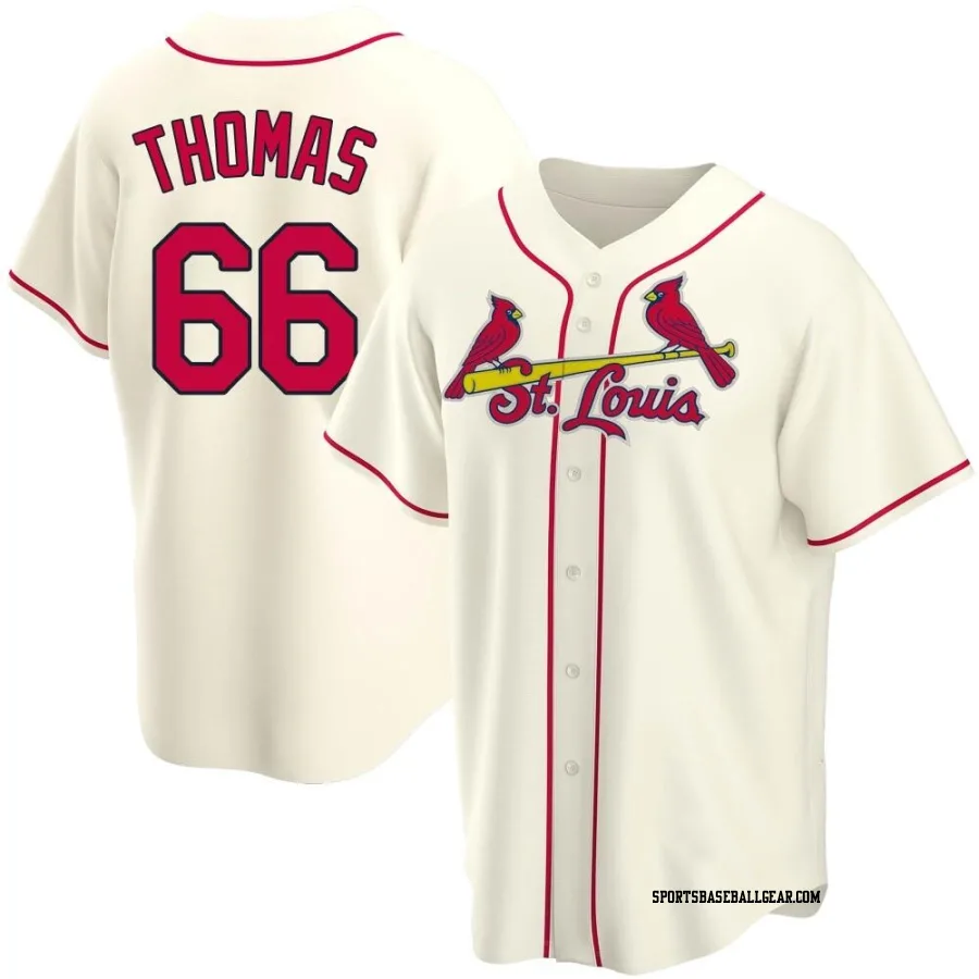 Connor Thomas Men's St. Louis Cardinals Cream Replica Alternate Jersey