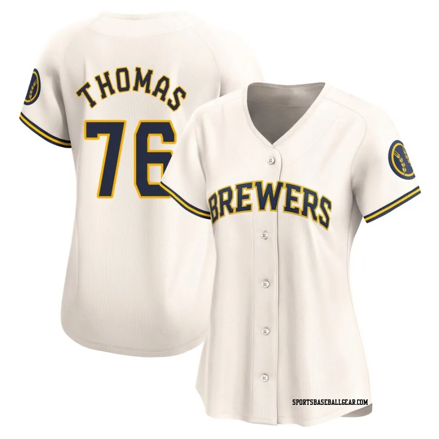 Connor Thomas Women's Milwaukee Brewers Cream Limited Home Jersey