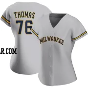 Connor Thomas Women's Milwaukee Brewers Gray Authentic Road Jersey