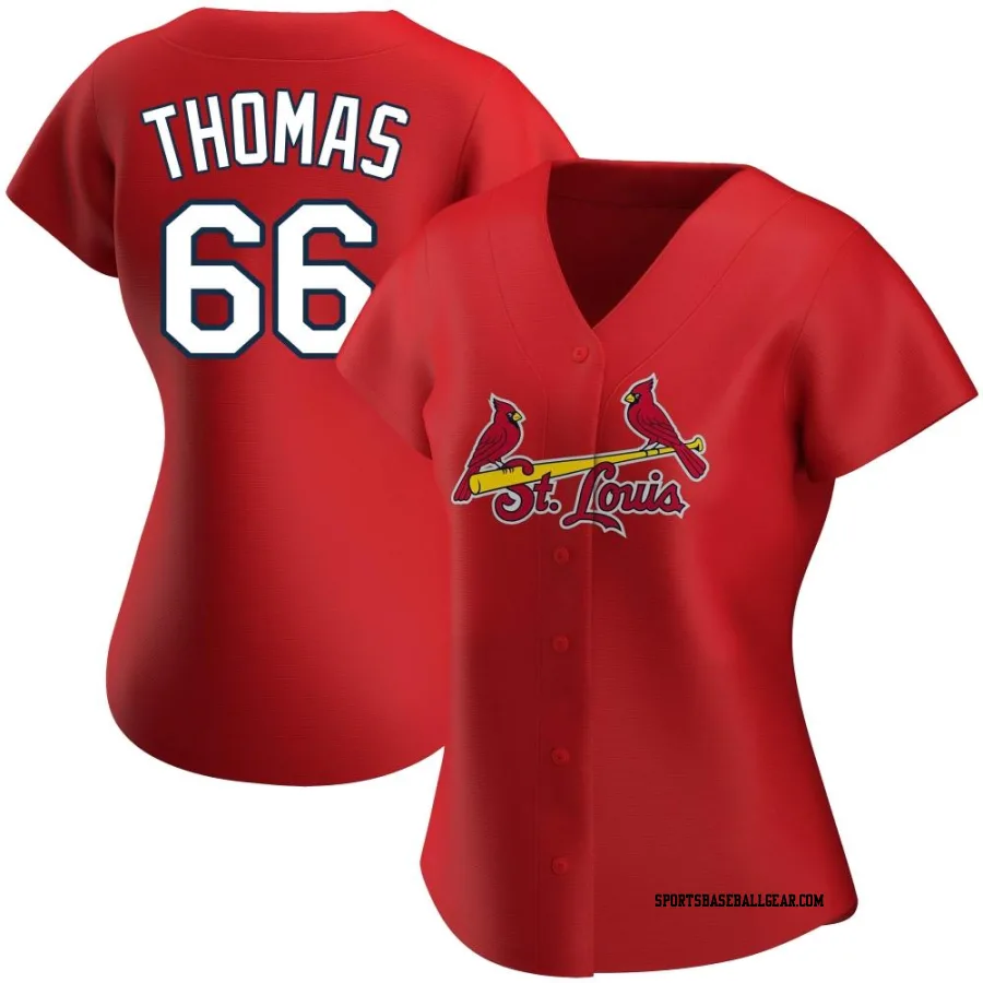 Connor Thomas Women's St. Louis Cardinals Red Authentic Alternate Jersey