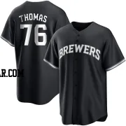 Connor Thomas Youth Milwaukee Brewers Black/White Replica Jersey