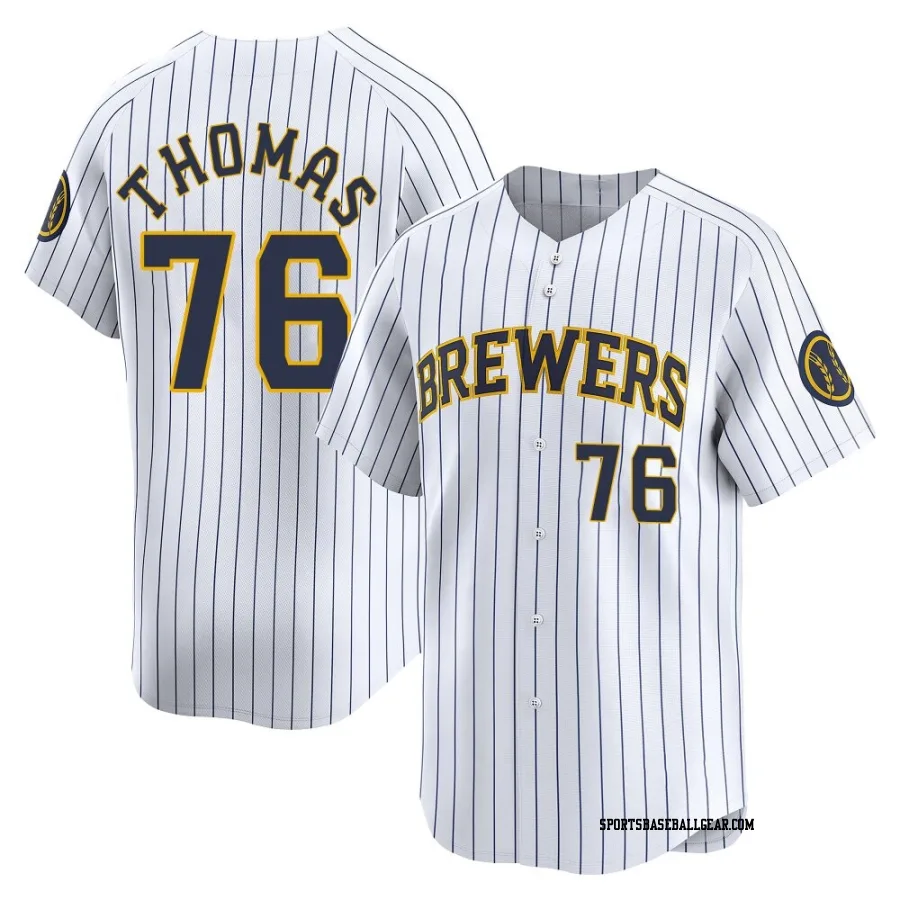 Connor Thomas Youth Milwaukee Brewers White Limited Alternate Jersey