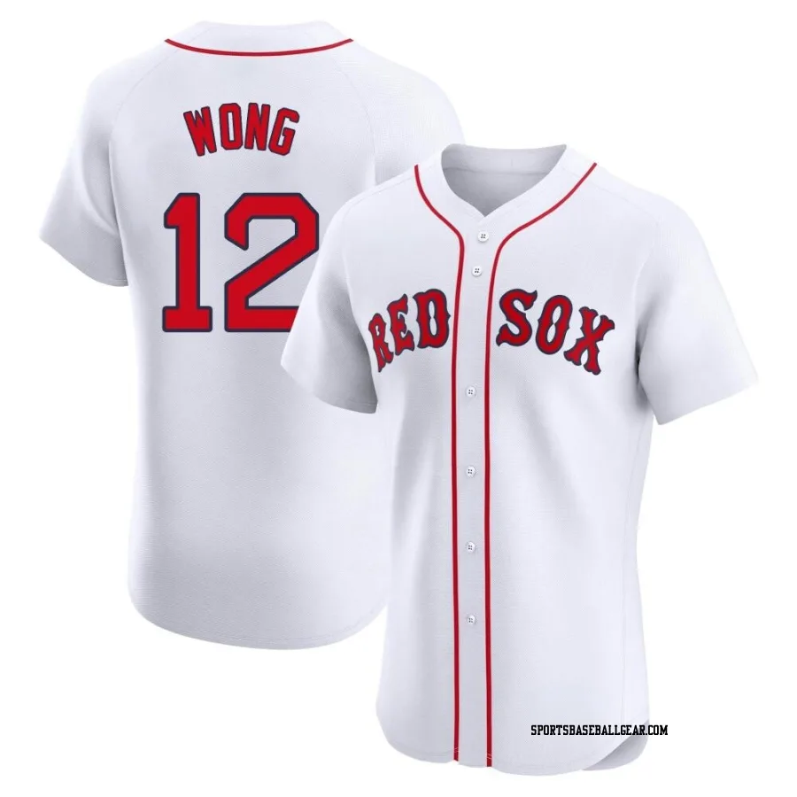 Connor Wong Men's Boston Red Sox White Elite Home Jersey