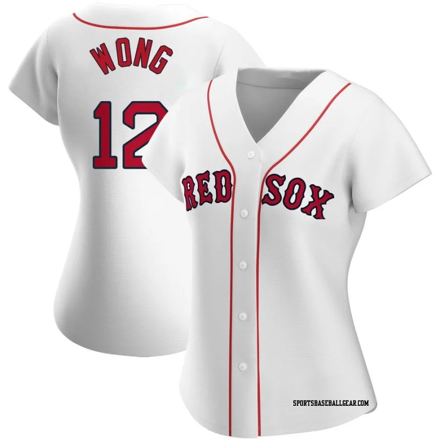 Connor Wong Women's Boston Red Sox White Authentic Home Jersey