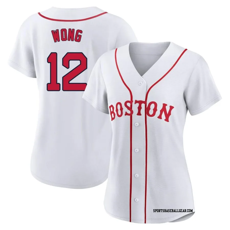 Connor Wong Women's Boston Red Sox White Replica 2021 Patriots' Day Jersey