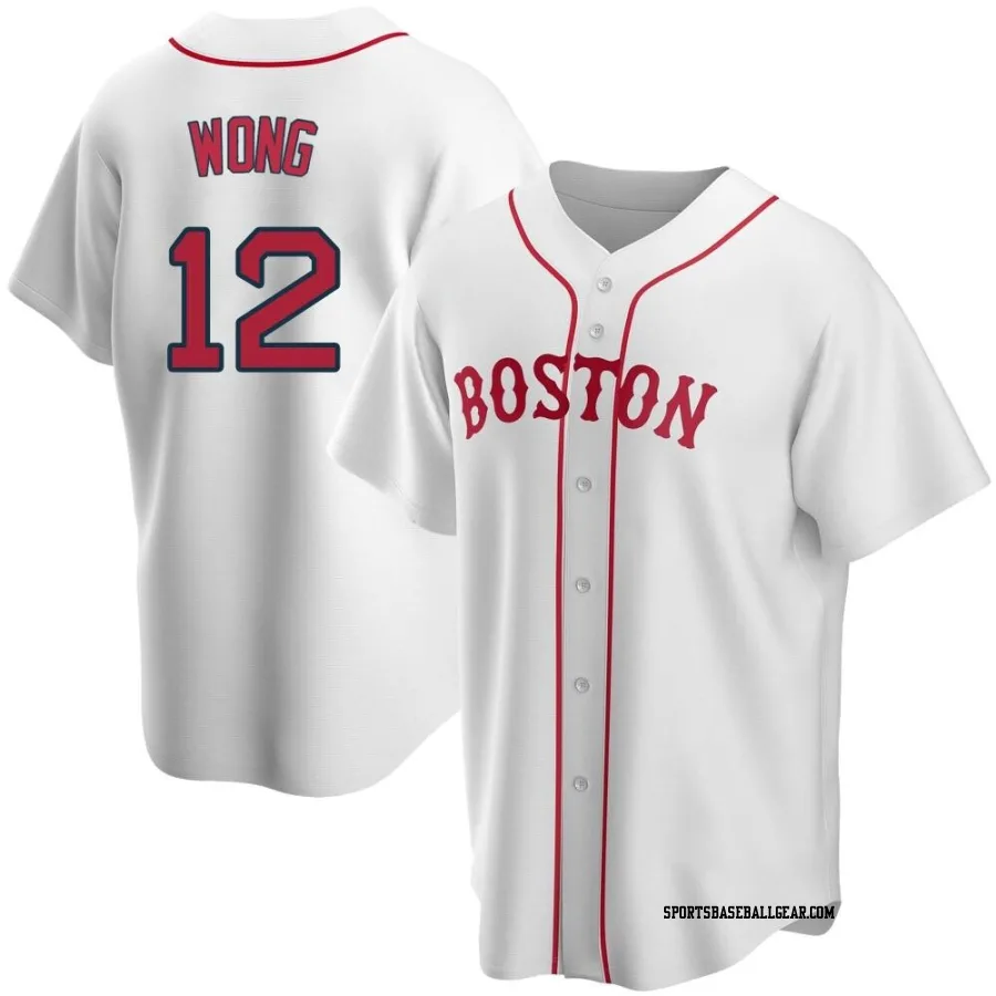 Connor Wong Youth Boston Red Sox White Replica Alternate Jersey