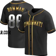 Cooper Bowman Men's Cincinnati Reds Black Golden Replica Alternate Jersey