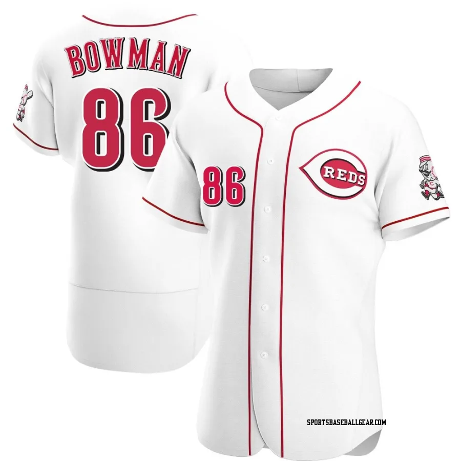 Cooper Bowman Men's Cincinnati Reds White Authentic Home Jersey