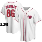 Cooper Bowman Men's Cincinnati Reds White Replica Home Jersey