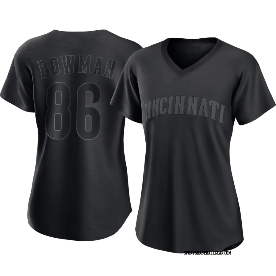 Cooper Bowman Women's Cincinnati Reds Black Authentic Pitch Fashion Jersey