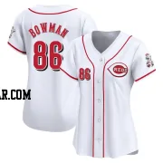 Cooper Bowman Women's Cincinnati Reds White Limited Home Jersey