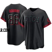 Cooper Bowman Youth Cincinnati Reds Black Replica 2023 City Connect Jersey