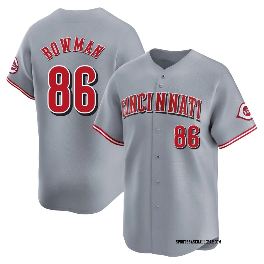 Cooper Bowman Youth Cincinnati Reds Gray Limited Away Jersey