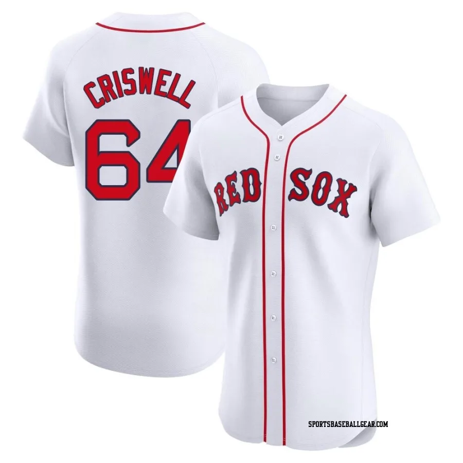 Cooper Criswell Men's Boston Red Sox White Elite Home Patch Jersey