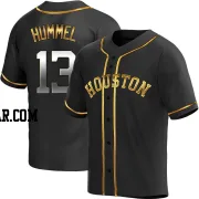 Cooper Hummel Men's Houston Astros Black Golden Replica Alternate Jersey