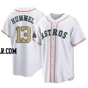 Cooper Hummel Men's Houston Astros Gold Replica White 2023 Collection Jersey