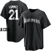 Cooper Hummel Men's Seattle Mariners Black/White Replica Jersey