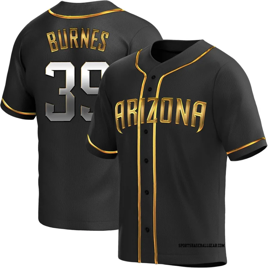 Corbin Burnes Men's Arizona Diamondbacks Black Golden Replica Alternate Jersey