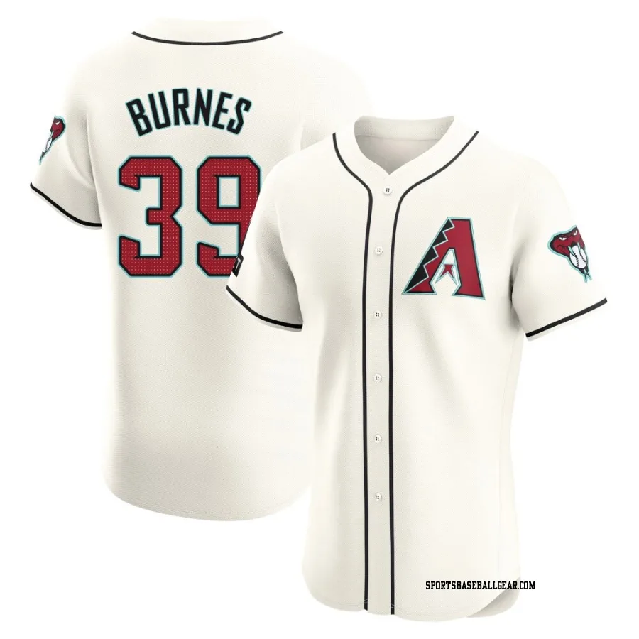 Corbin Burnes Men's Arizona Diamondbacks Cream Elite Home Patch Jersey