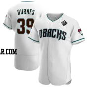 Corbin Burnes Men's Arizona Diamondbacks White Authentic Teal Alternate 2023 World Series Jersey