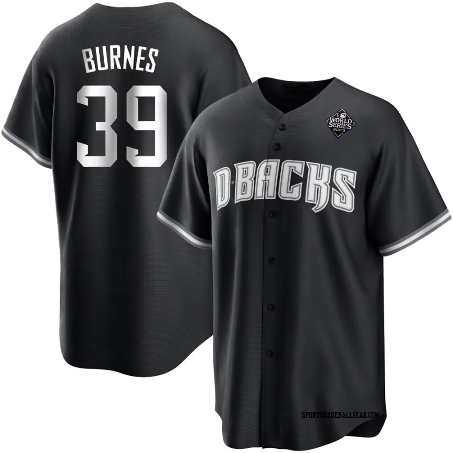 Corbin Burnes Men's Arizona Diamondbacks White Replica Black 2023 World Series Jersey