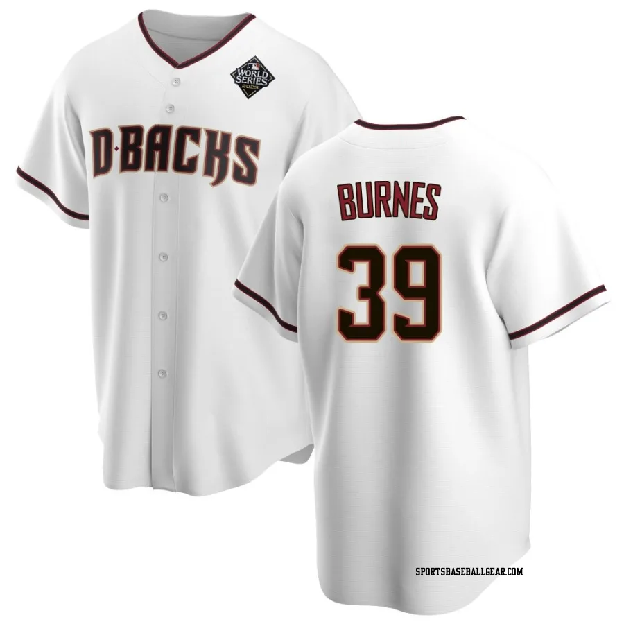 Corbin Burnes Men's Arizona Diamondbacks White Replica Home 2023 World Series Jersey