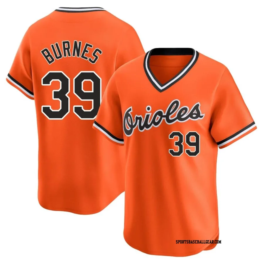 Corbin Burnes Men's Baltimore Orioles Orange Limited Cooperstown Collection Jersey