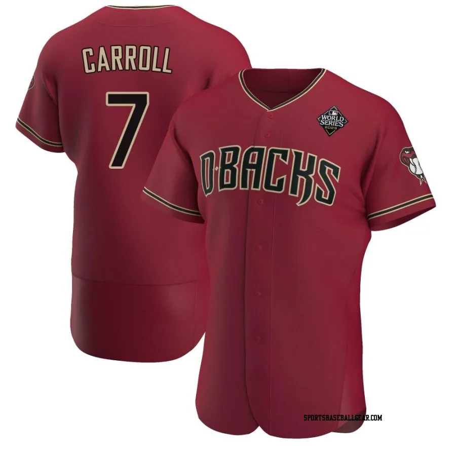 Corbin Carroll Men's Arizona Diamondbacks Authentic Crimson Alternate 2023 World Series Jersey