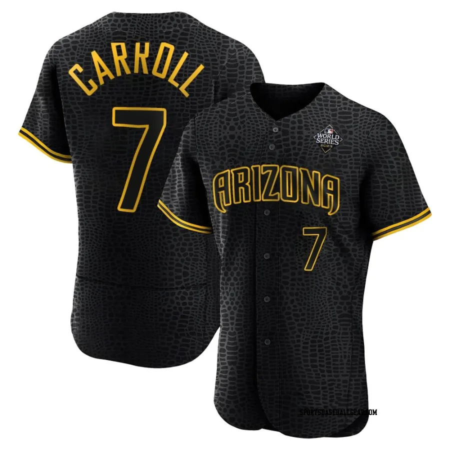 Corbin Carroll Men's Arizona Diamondbacks Black Authentic Snake Skin City 2023 World Series Jersey