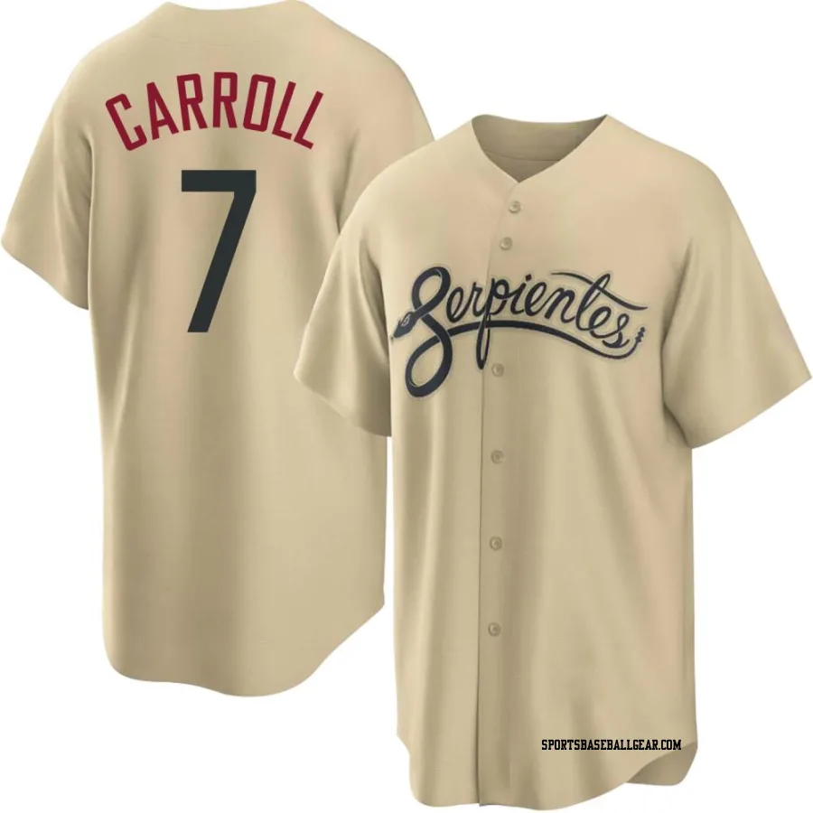 Corbin Carroll Men's Arizona Diamondbacks Gold Replica 2021 City Connect Cool Base Jersey