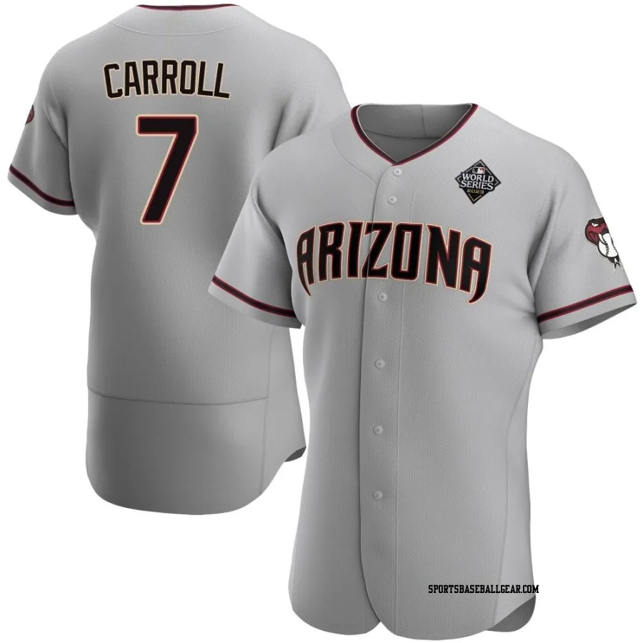 Corbin Carroll Men's Arizona Diamondbacks Gray Authentic Road 2023 World Series Jersey