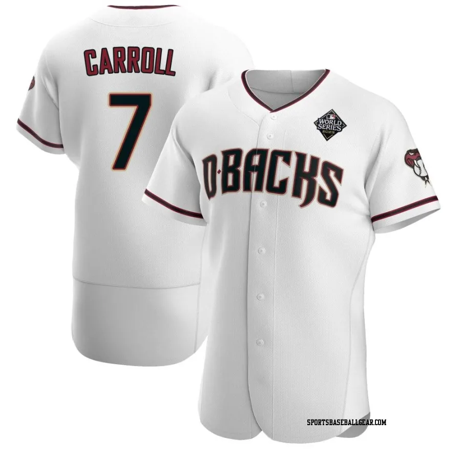 Corbin Carroll Men's Arizona Diamondbacks White Authentic Crimson Home 2023 World Series Jersey