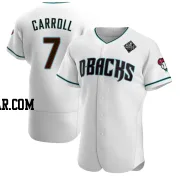 Corbin Carroll Men's Arizona Diamondbacks White Authentic Teal Alternate 2023 World Series Jersey