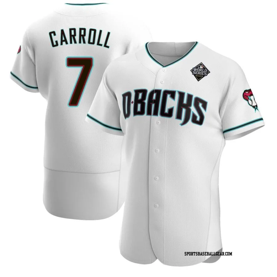 Corbin Carroll Men's Arizona Diamondbacks White Authentic Teal Alternate 2023 World Series Jersey