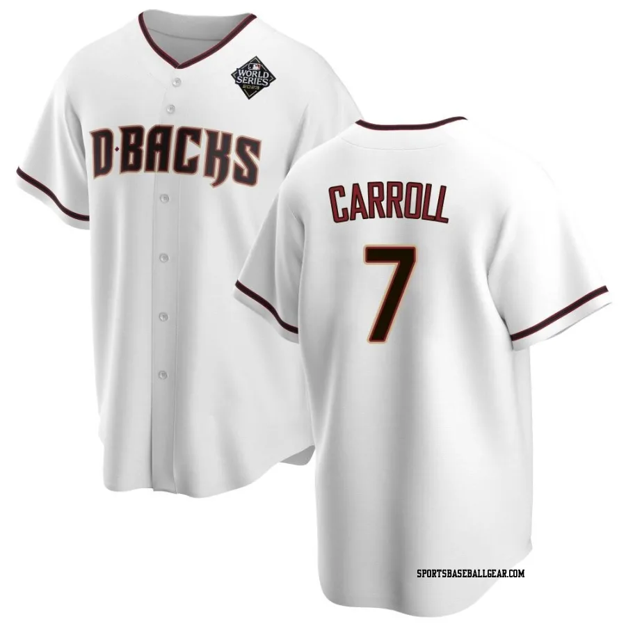 Corbin Carroll Men's Arizona Diamondbacks White Replica Home 2023 World Series Jersey