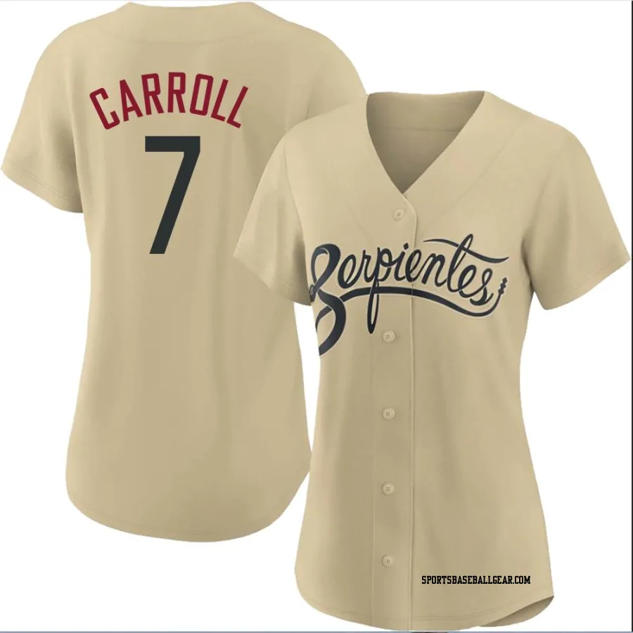 Corbin Carroll Women's Arizona Diamondbacks Gold Authentic 2021 City Connect Cool Base Jersey