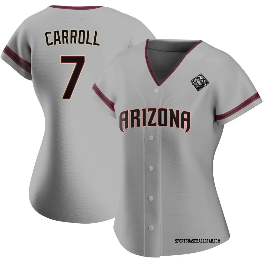 Corbin Carroll Women's Arizona Diamondbacks Gray Authentic Road 2023 World Series Jersey