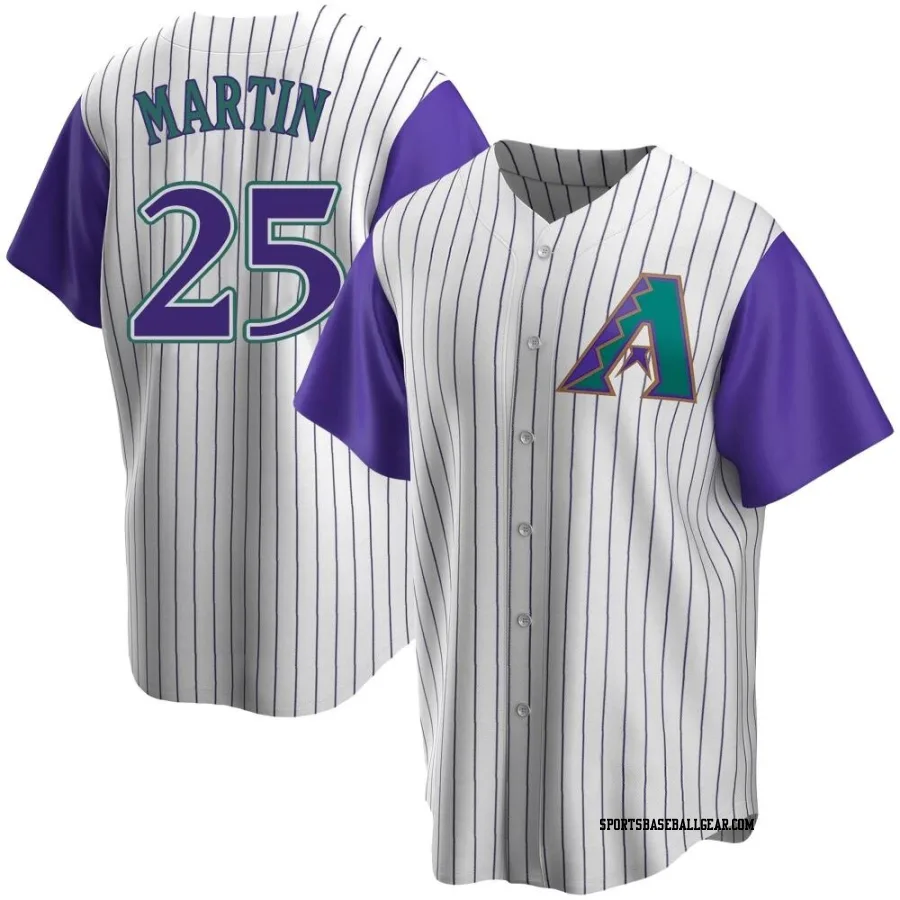 Corbin Martin Men's Arizona Diamondbacks Cream/Purple Replica Alternate Cooperstown Collection Jersey