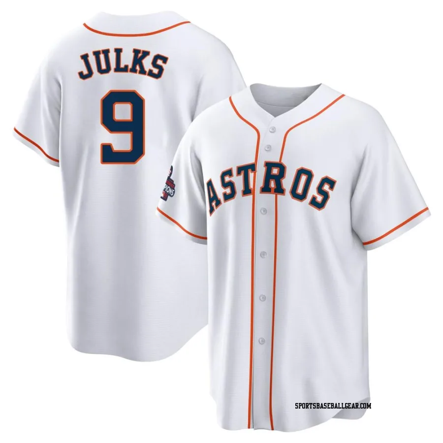 Corey Julks Men's Houston Astros White Replica 2022 World Series Champions Home Jersey