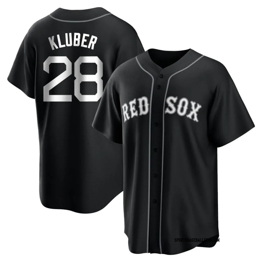 Corey Kluber Men's Boston Red Sox Black/White Replica Jersey