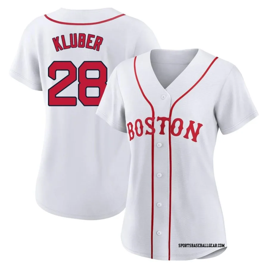 Corey Kluber Women's Boston Red Sox White Authentic 2021 Patriots' Day Jersey