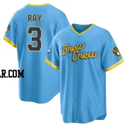 Corey Ray Men's Milwaukee Brewers Blue Replica Powder 2022 City Connect Jersey