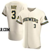 Corey Ray Men's Milwaukee Brewers Cream Authentic Home Jersey