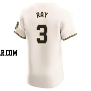 Corey Ray Men's Milwaukee Brewers Cream Elite Home Jersey