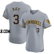 Corey Ray Men's Milwaukee Brewers Gray Elite Road Jersey