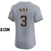 Corey Ray Men's Milwaukee Brewers Gray Elite Road Jersey