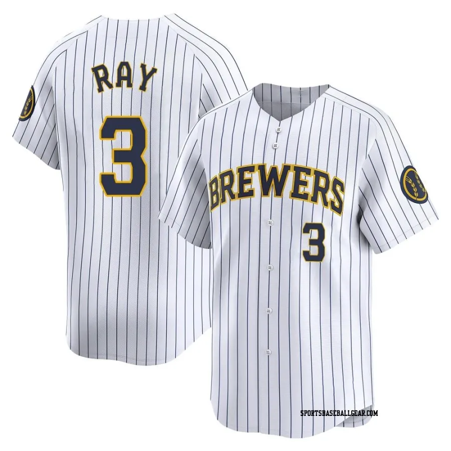 Corey Ray Men's Milwaukee Brewers White Limited Alternate Jersey