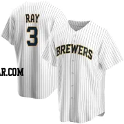 Corey Ray Men's Milwaukee Brewers White Replica Home Jersey